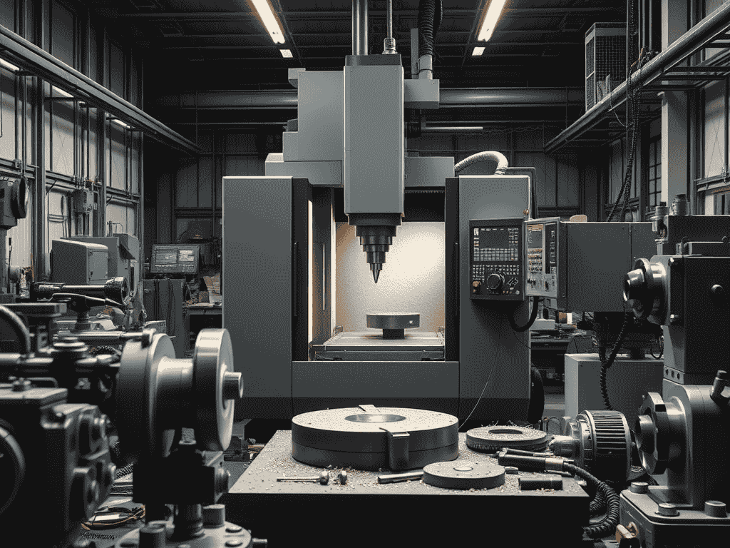 Machining centres in a CNC machine shop