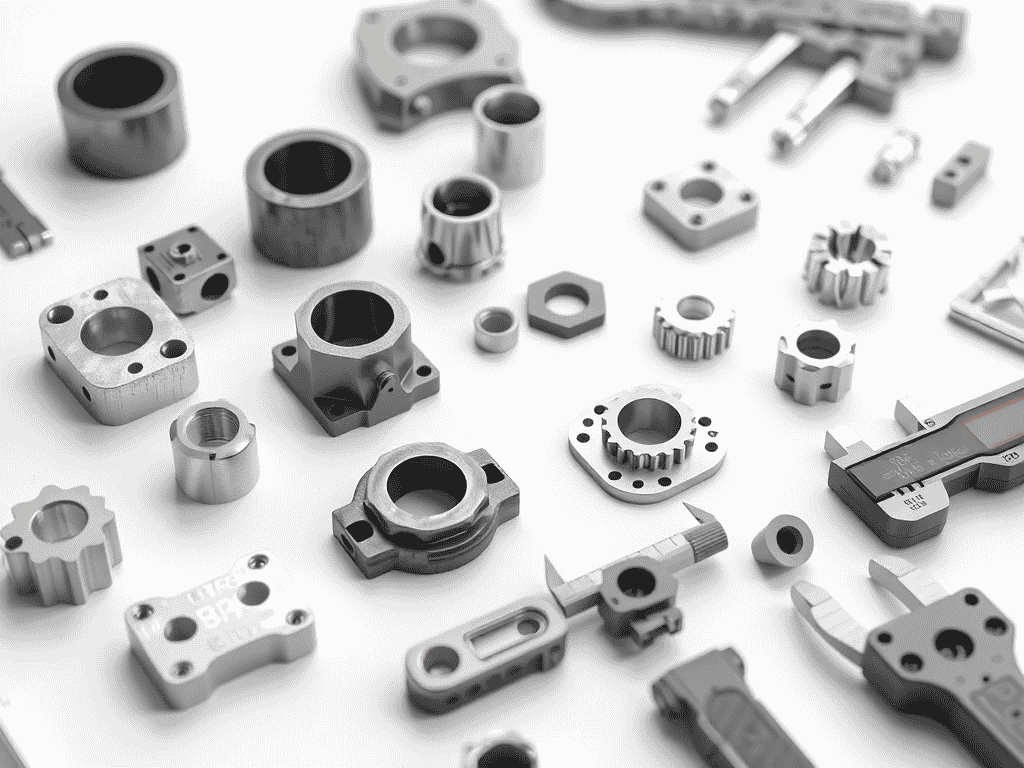 Assortment of CNC machined metal components