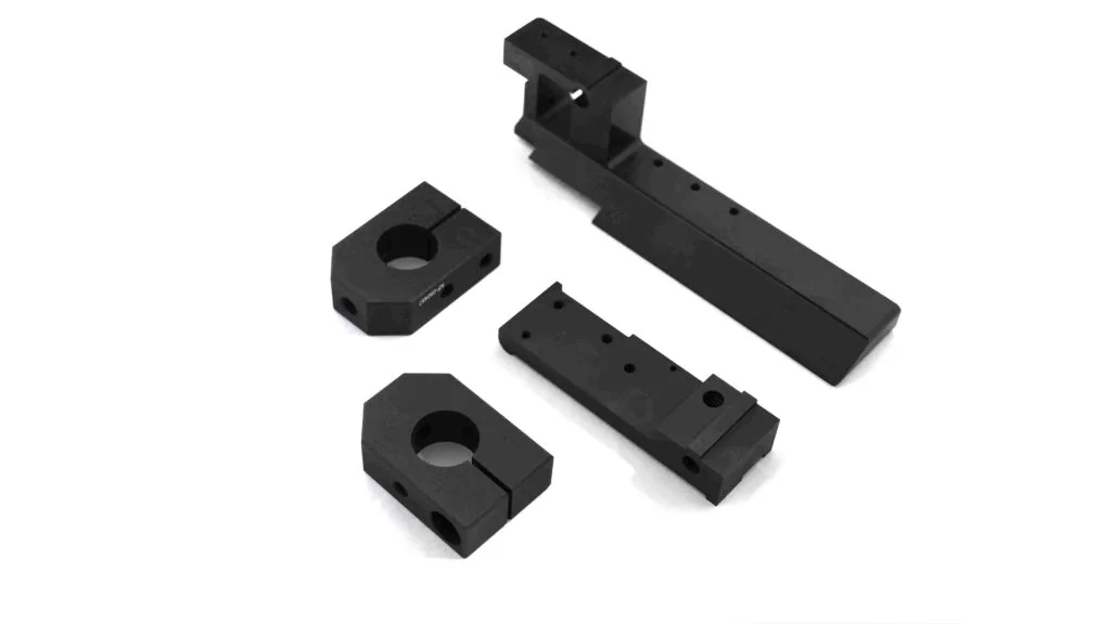 Portaherramientas anodizadas CNC negro y bloques de sujeción