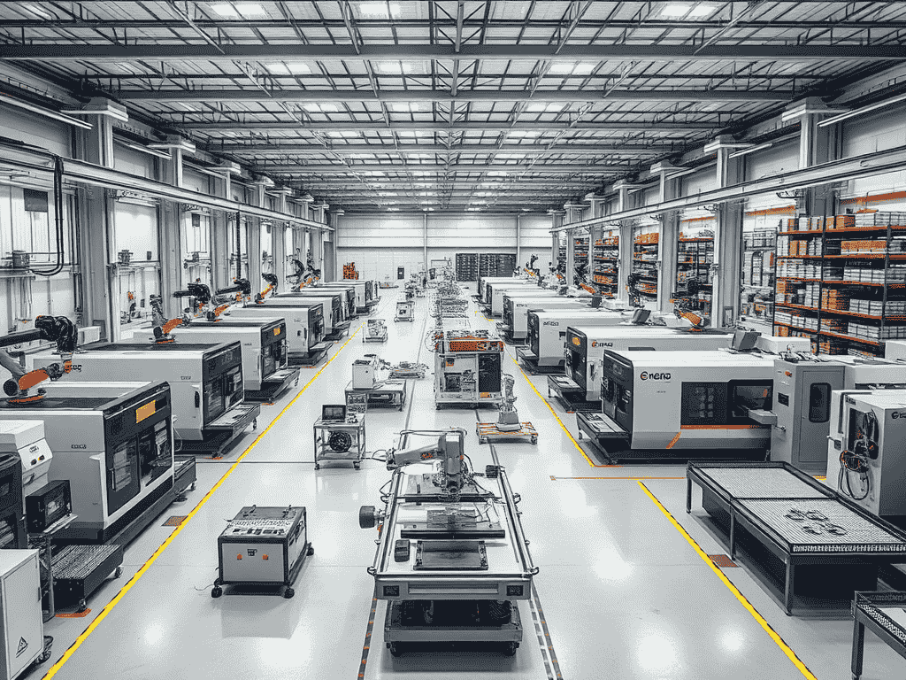 CNC machine shop floor where each machine carries its own machine shop rate