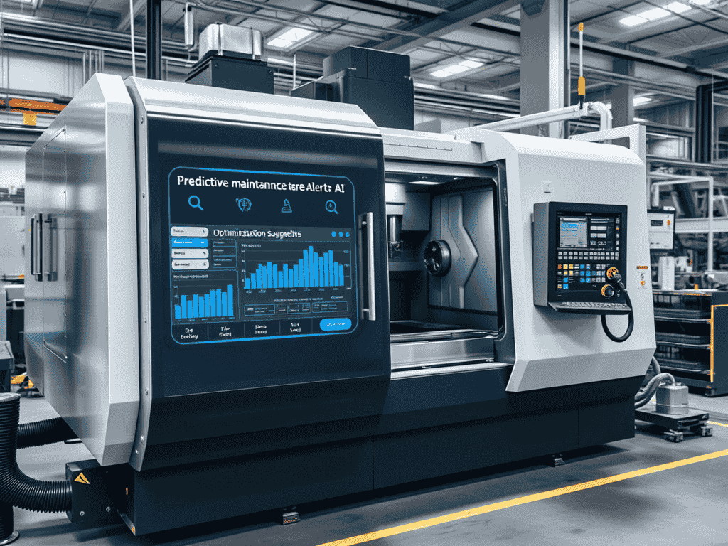 CNC machining centre ready for an on-demand job