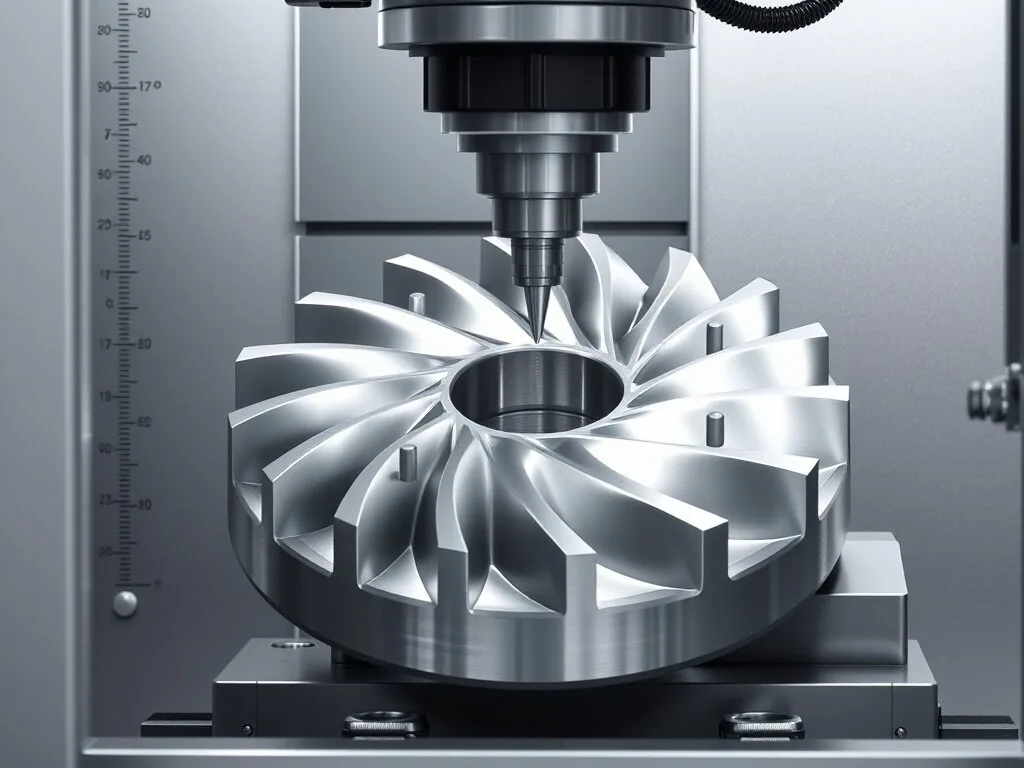 Multi-axis machining for complex parts: five-axis machining of an impeller