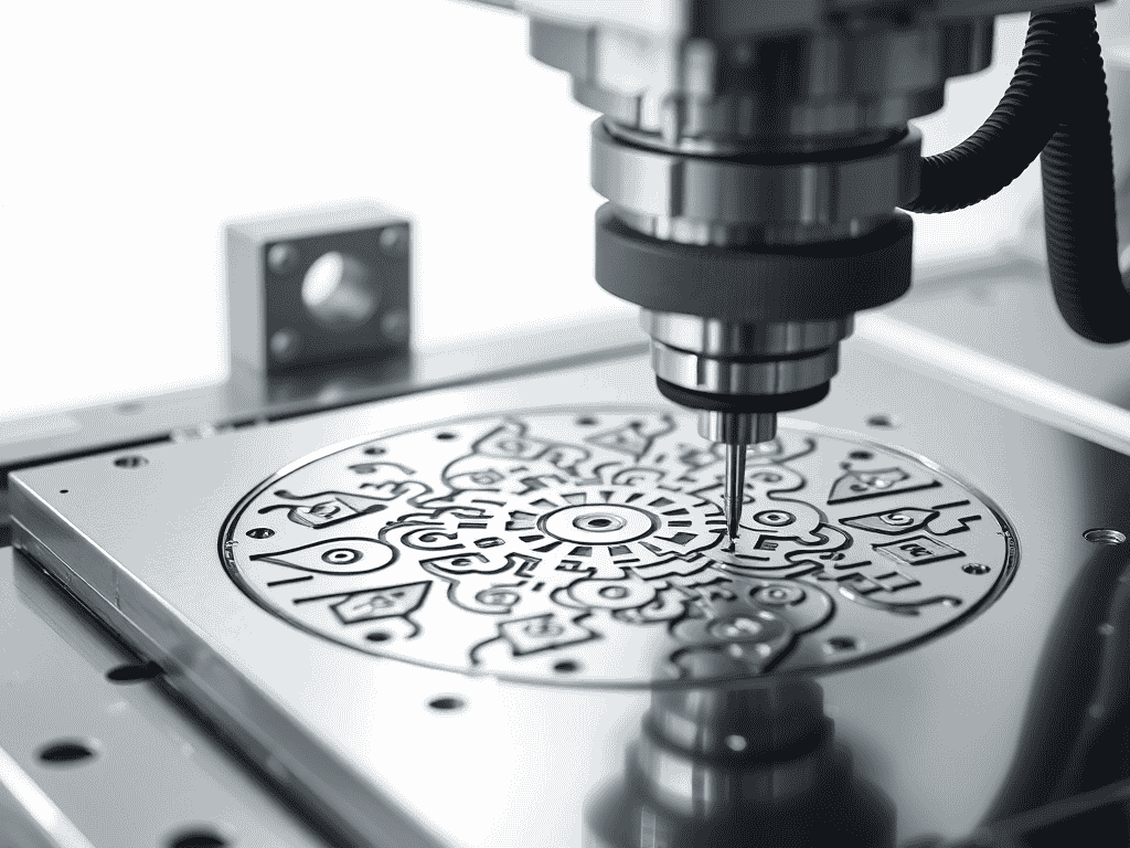 0.001 mm machining accuracy on a small feature: a micro-milling cutter machining fine detail
