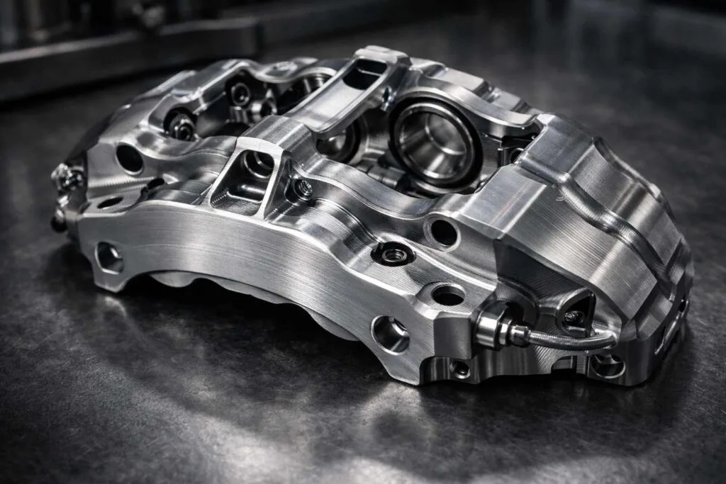 Machined automotive brake calipers