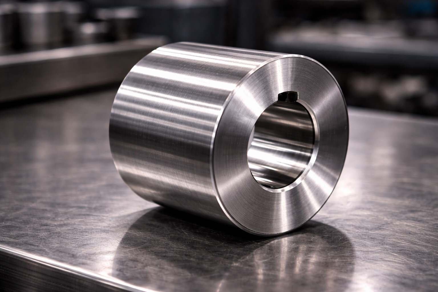CNC machined gear blank ready for tooth cutting