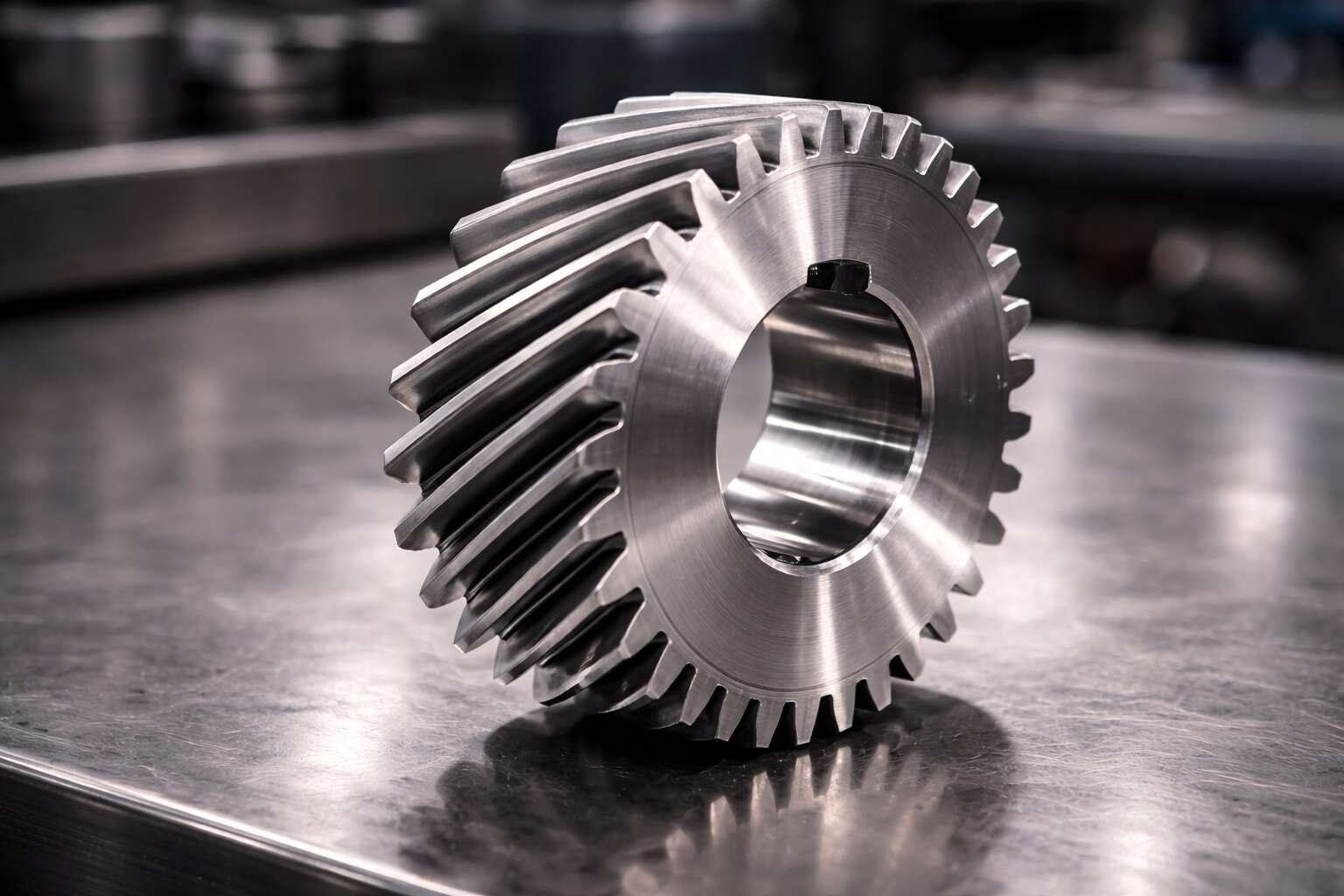 Helical gear for quiet high-speed gearboxes