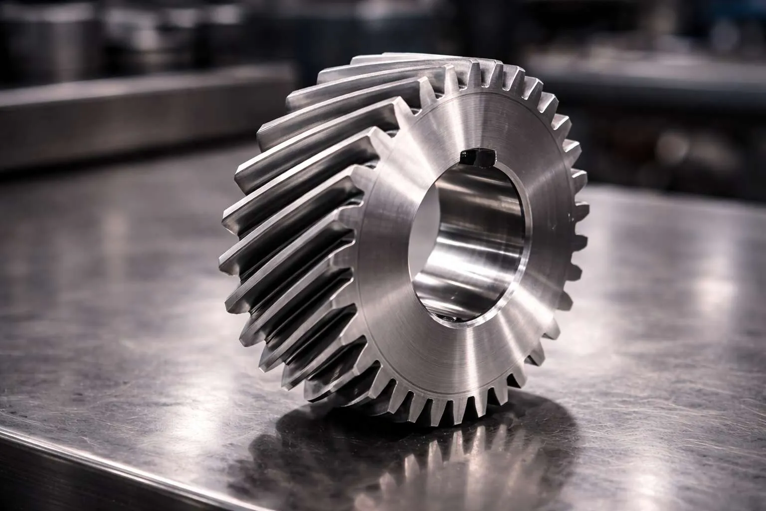 Precision CNC machined helical gear for industrial gearbox