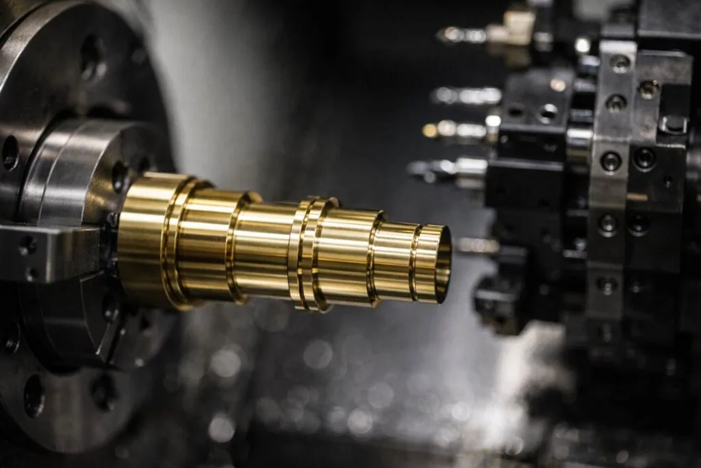 Precision turning of a shaft feature held to a 0.005 mm tolerance