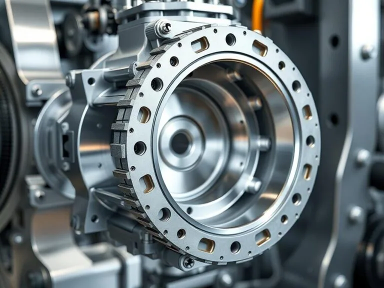 Machined housing with a central bore and mounting holes
