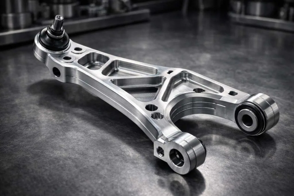 CNC machined automotive suspension control arms