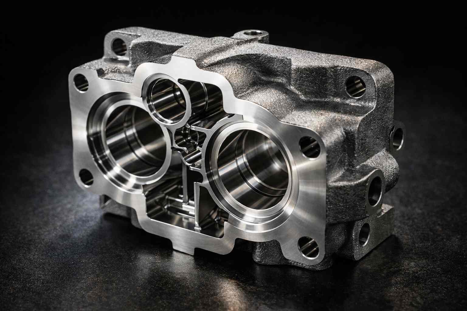 Hydraulic valve body for directional control valves