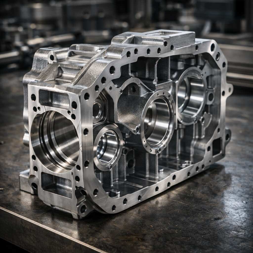 CNC machined gearbox housing — machine parts manufacturing at MW+