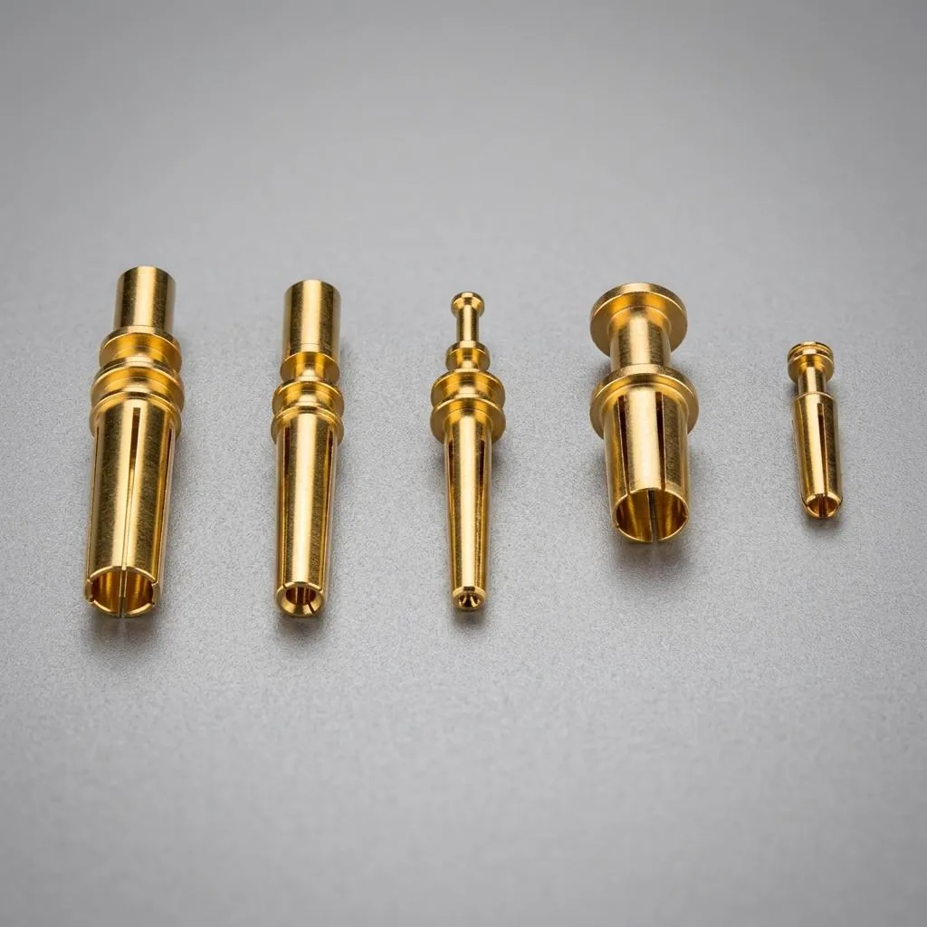 Right-angle connector pin gold-plated
