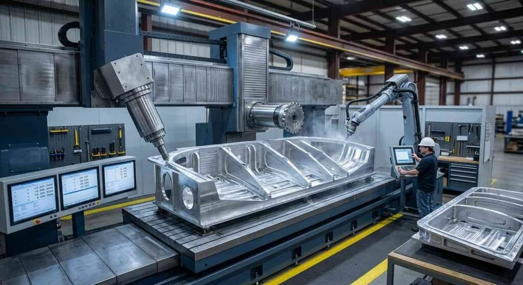 5-axis and 3-axis CNC machining compared on a multi-face machined component