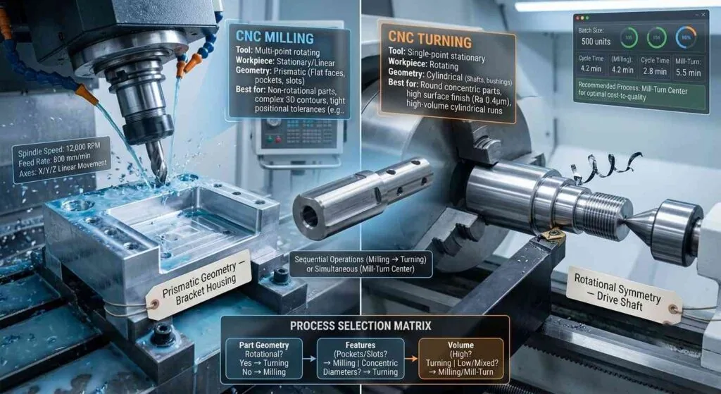 CNC Milling vs. Turning