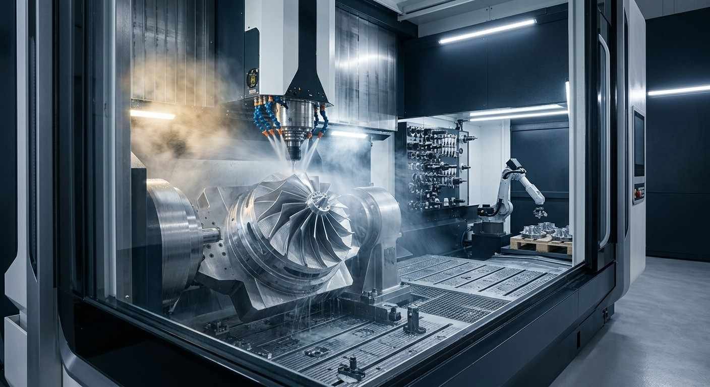 cnc machinig on going process