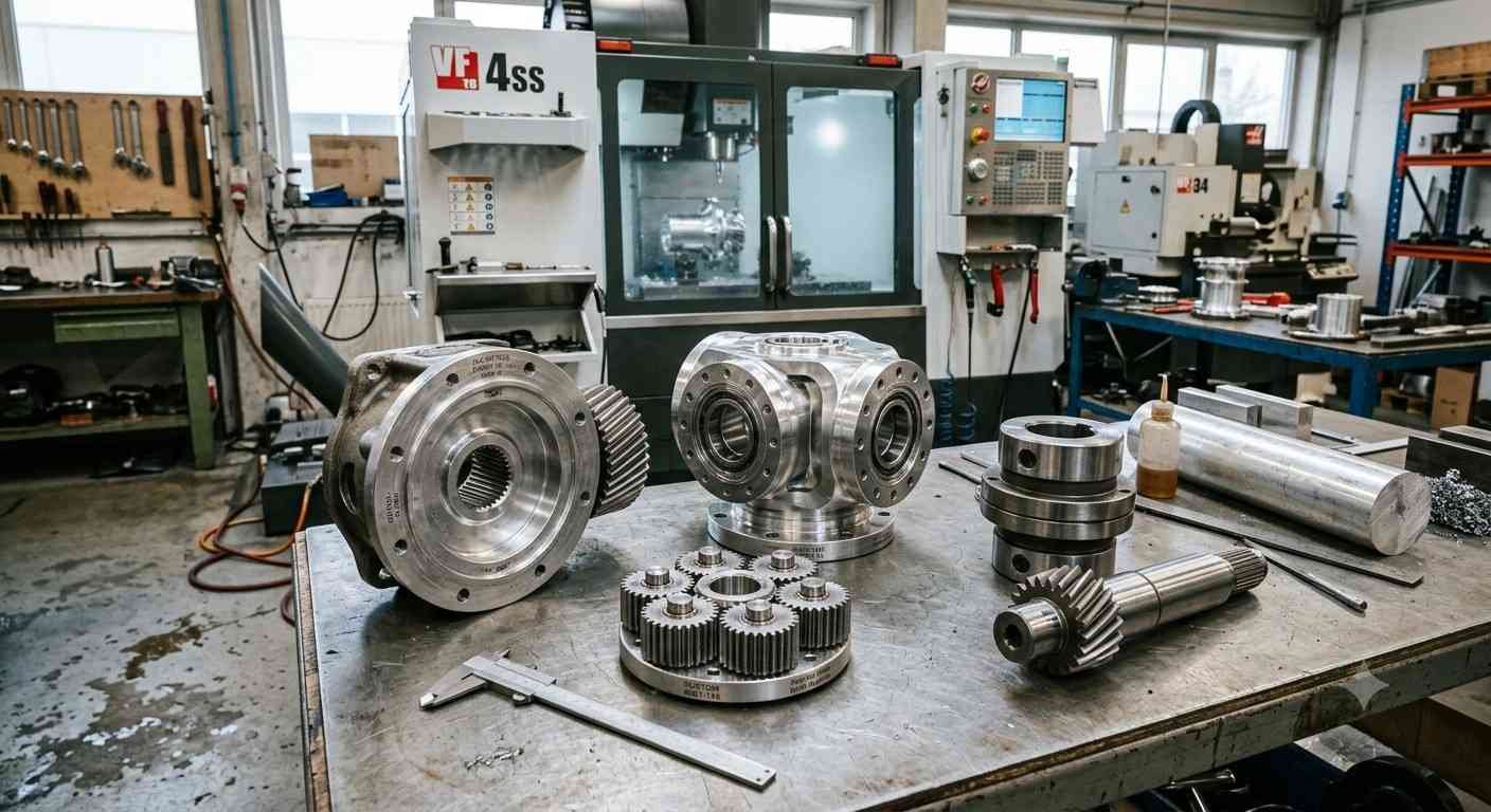 cnc machinig process of AGV & Industrial Robotics Powertrain Components
