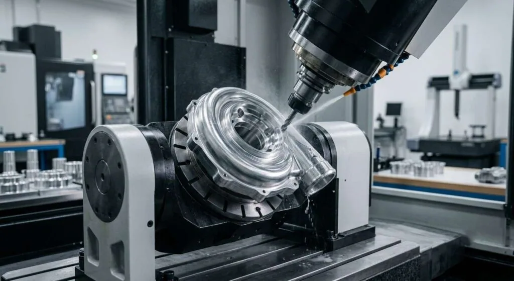 Inspection of complex automotive components after multi-axis machining