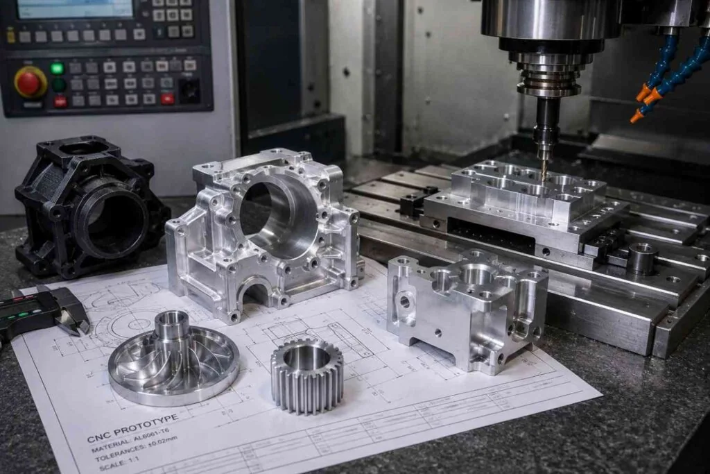 CNC prototype machining on a vertical machining centre