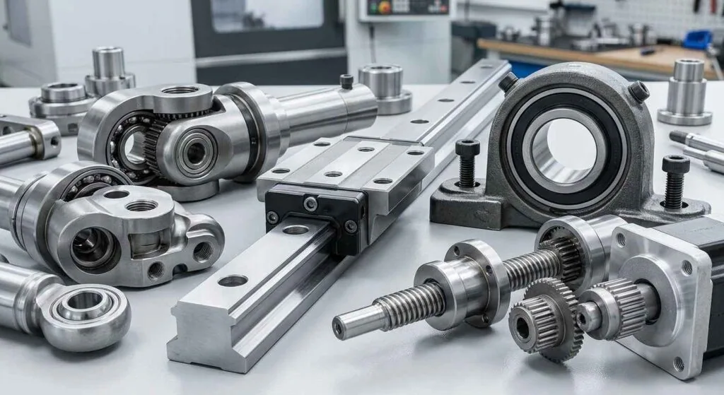 High-precision machined bearing housings and linear guide components for automation equipment