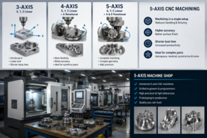 axis machining, 3-axis, 4-axis, 5-axis, 5 axis CNC machining, 5 axis machine shop,