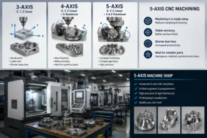 axis machining, 3-axis, 4-axis, 5-axis, 5 axis CNC machining, 5 axis machine shop,