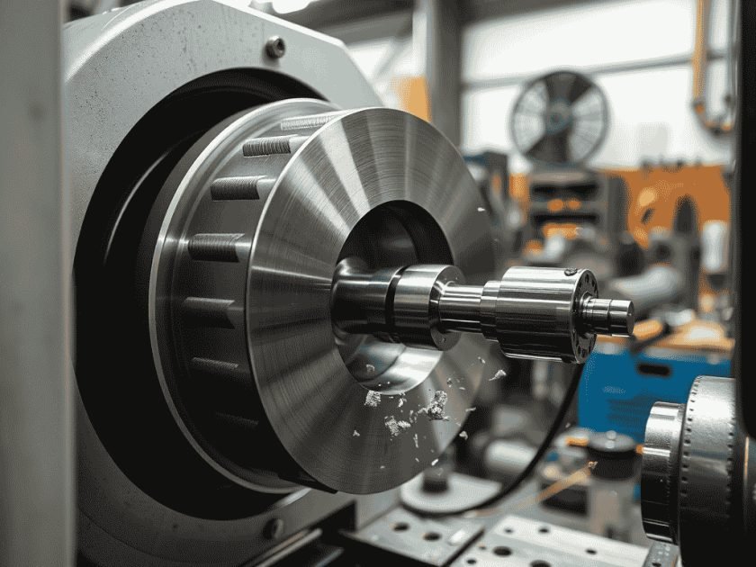 Swiss-type CNC turning of a long slender shaft supported by a guide bushing